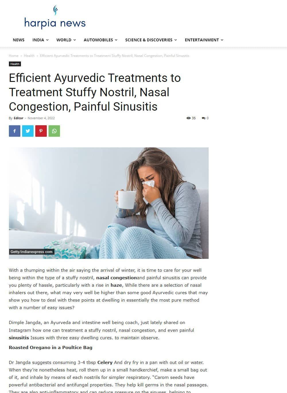 karma_ayurveda ಮಾಧ್ಯಮ ಲೇಖನ